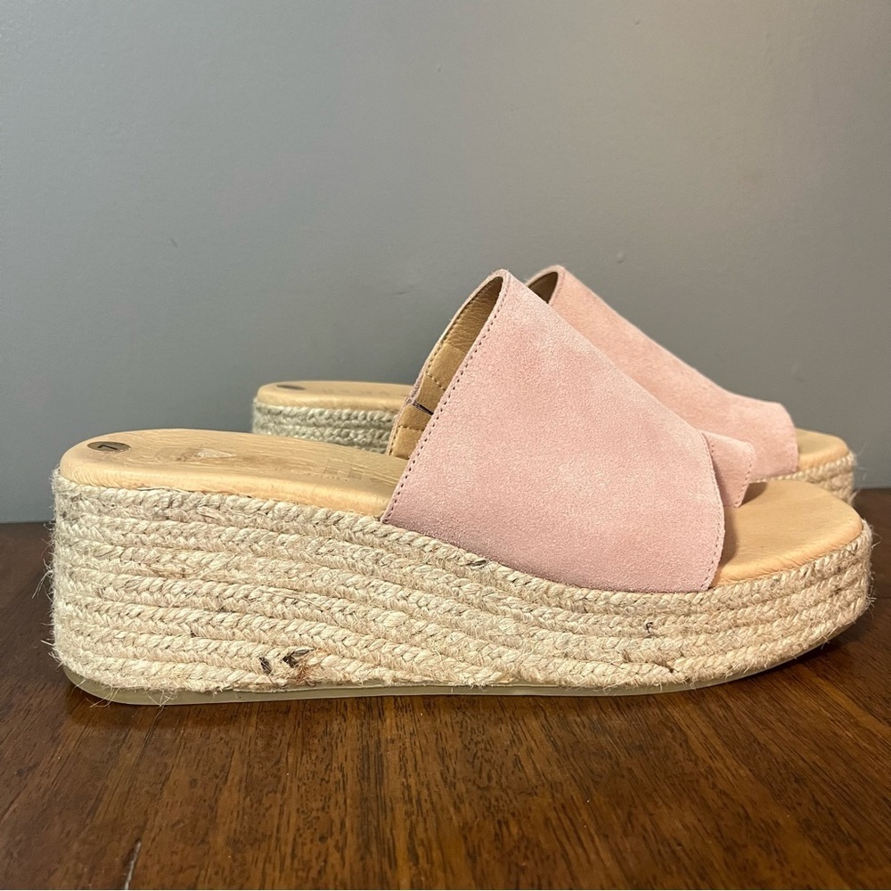 Jutelia Women's Suede Pink Wedge Sandals size 7.5
